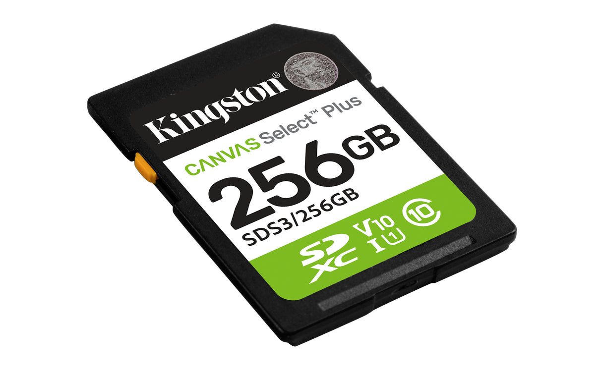 Kingston Technology 256GB SDXC Canvas Select Plus Gen3 150MB/s C10 UHS-I U1 V10 - SDS3/256GB
