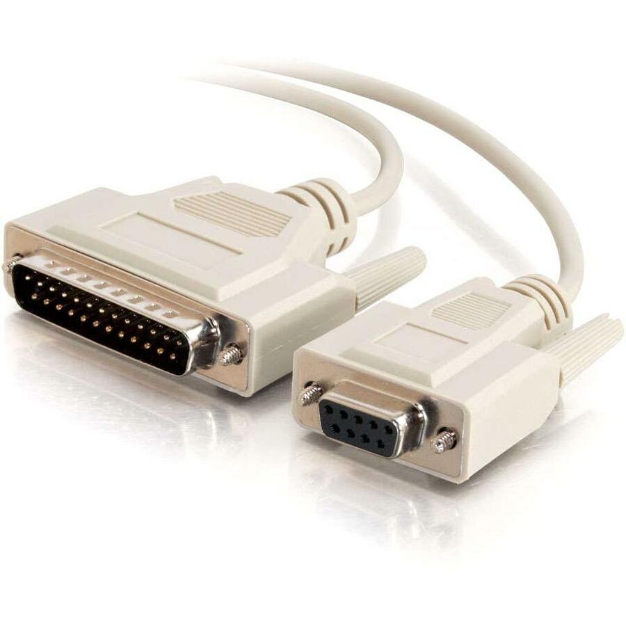C2G 6ft DB9 Female to DB25 Male Modem Cable - DB-9 - DB-25 Male - 6ft - Beige - 02518