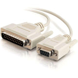 C2G 6ft DB9 Female to DB25 Male Modem Cable - DB-9 - DB-25 Male - 6ft - Beige - 02518