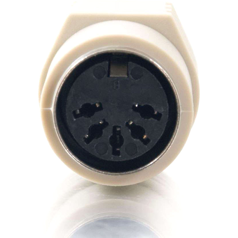 C2G PS/2 Female to AT Male Keyboard Adapter - 1 Pack - 1 x 6-pin Mini-DIN (PS/2) Female - 1 x 5-pin DIN Male - Beige - 02475