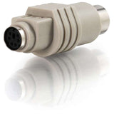 C2G PS/2 Female to AT Male Keyboard Adapter - 1 Pack - 1 x 6-pin Mini-DIN (PS/2) Female - 1 x 5-pin DIN Male - Beige - 02475