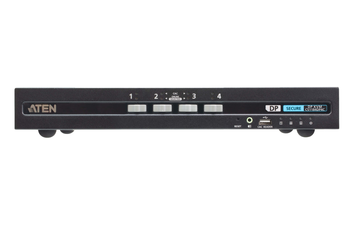 ATEN 4-Port USB DisplayPort Secure KVM Switch with CAC (PSD PP v4.0 Compliant) - CS1184DP4C ATEN