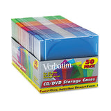 CD/DVD Slim Case, Assorted Colors, 50/Pack - 94178
