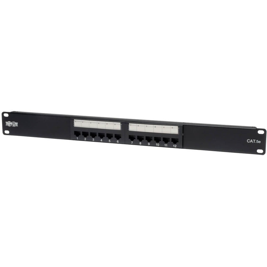 Tripp Lite 12-Port Cat5e Cat5 Rackmount Patch Panel 568B 110 Punch 1URM TAA - 568B, RJ45 Ethernet" - N052-012