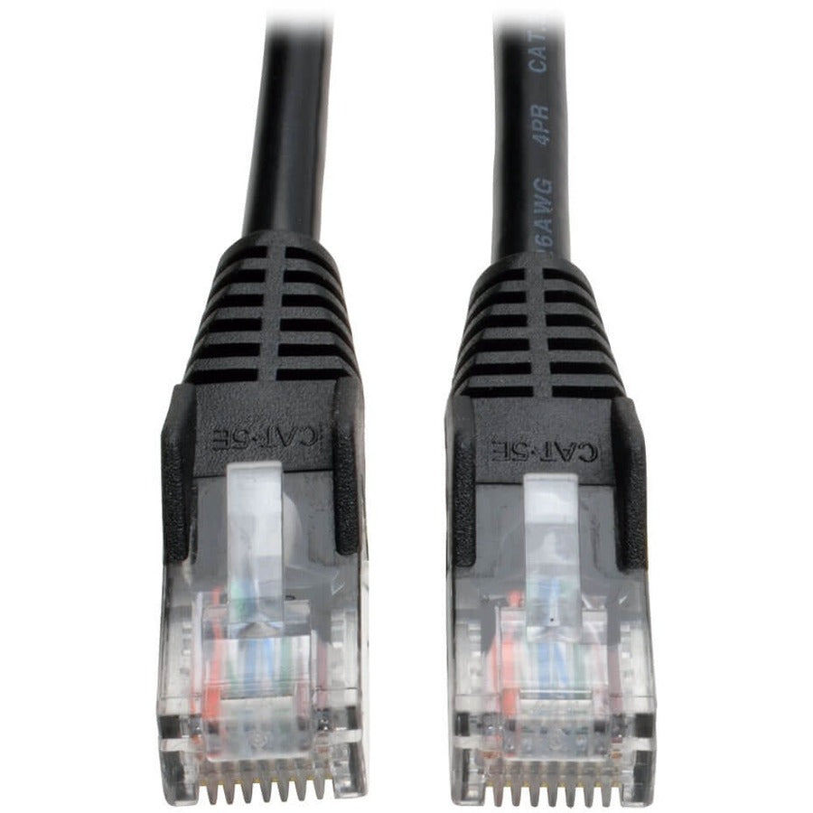 Tripp Lite 10ft Cat5e / Cat5 Snagless Molded Patch Cable RJ45 M/M Black 10' - 10ft - 1 x RJ-45 Male - 1 x RJ-45 Male - Black - N001-010-BK