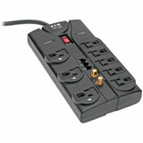 Tripp Lite Surge Protector Power Strip 120V 8 Outlet RJ11 Coax 8' Cord 2160 Joule - Receptacles: 8 x NEMA 5-15R - 2160J