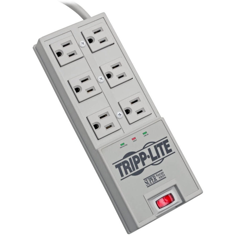 Tripp Lite Surge Protector Power Strip 6 Outlet 6' Cord 2420 Joules Auto Shut Off - Receptacles: 6 x NEMA 5-15R - 2420J - TR-6