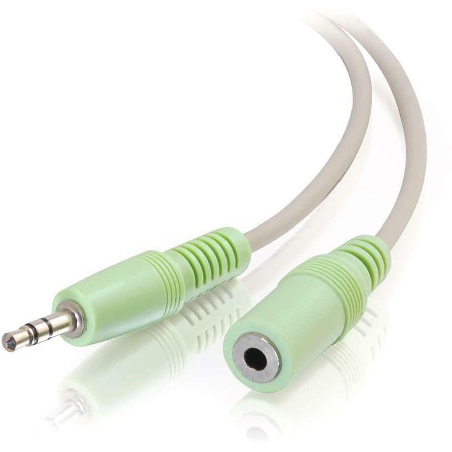 C2G 6ft 3.5mm M/F Stereo Audio Extension Cable (PC-99 Color-Coded) - Mini-phone Male - Mini-phone Female - 6ft - Beige - 27408