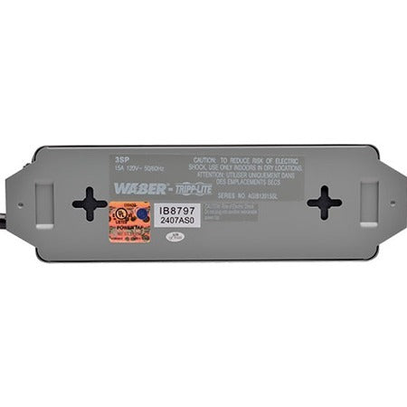 Tripp Lite Waber Power Strip Metal 5-15R 3 Outlet 5-15P 6' Cord - NEMA 5-15P - 3 NEMA 5-15R - 6ft - 3SP