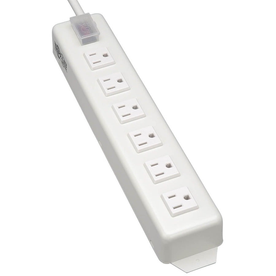 Tripp Lite Power Strip Metal 120V 5-15R Right Angle 6 Outlet 15ft Cord - NEMA 5-15P - 6 NEMA 5-15R - 15ft - TLM615NCRA
