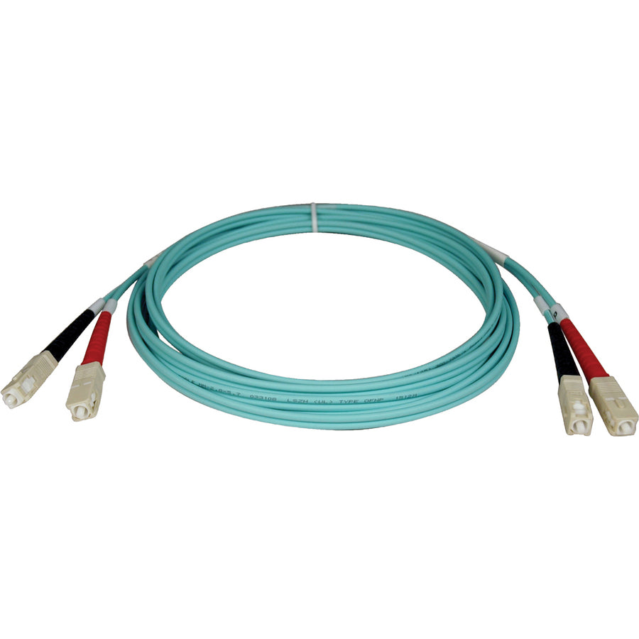 Tripp Lite 5M 10Gb Duplex Multimode 50/125 OM3 LSZH Fiber Optic Patch Cable SC/SC Aqua 16' 16ft 5 Meter - SC Male - SC Male - 16.4ft - Aqua Blue - N806-05M