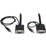 Tripp Lite VGA Coax Monitor Cable with audio, High Resolution cable with RGB coax - (HD15 and 3.5mm M/M) 25-ft. - P504-025