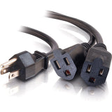 C2G 6ft 16 AWG 1-to-2 Power Cord Splitter (1 NEMA 5-15P to 2 NEMA 5-15R) - 6ft - 29807