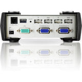Aten Computer Sharing KVM Switch-TAA Compliant - 1 x 2 - 1 x HD-15 Keyboard/Mouse/Video - CS231