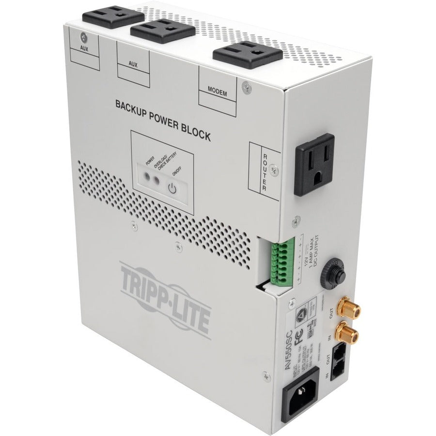 Tripp Lite UPS 550VA A/V Backup Power Block for Structured Wiring Closets - 550VA/300W - 3 Minute Full Load - 4 x NEMA 5-15R - Battery/Surge-protected - AV550SC