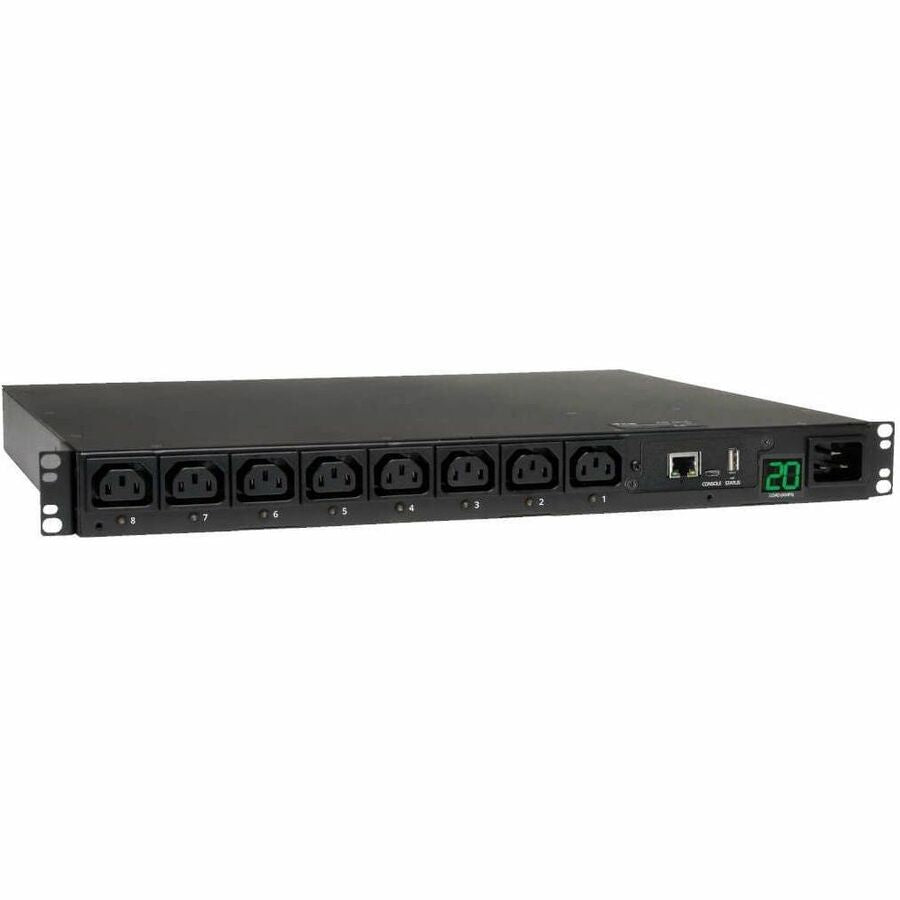 Tripp Lite PDU Switched 200V - 240V 20A C13 8 Outlet L6-20P Horizontal 1URM - 8 x IEC 320 EN 60320 C13 - 1U Rack-mountable - PDUMH20HVNET
