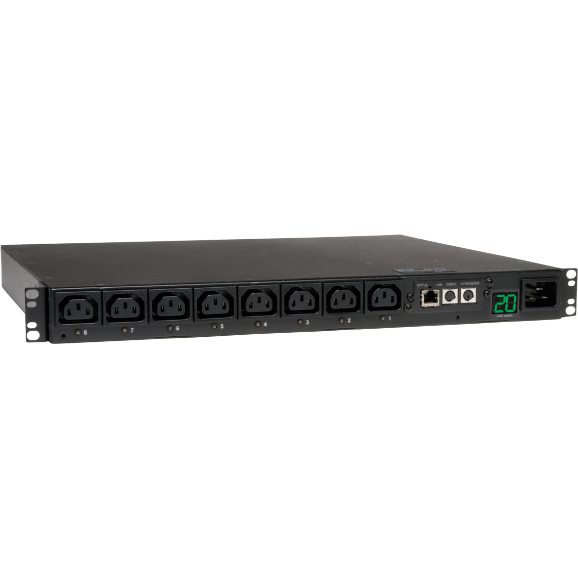 Tripp Lite PDU Switched 200V - 240V 20A C13 8 Outlet L6-20P Horizontal 1URM - 8 x IEC 320 EN 60320 C13 - 1U Rack-mountable - PDUMH20HVNET