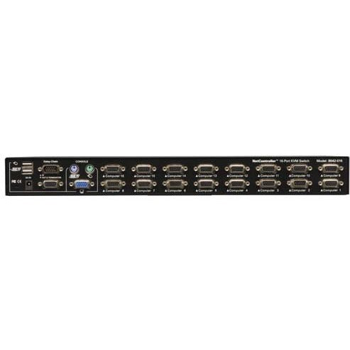 Tripp Lite 16-Port Rackmount USB / PS2 KVM Switch w/ On-Screen Display 1U - 16 x 1 - 16 x HD-15 - 1U - Rack-mountable - B042-016