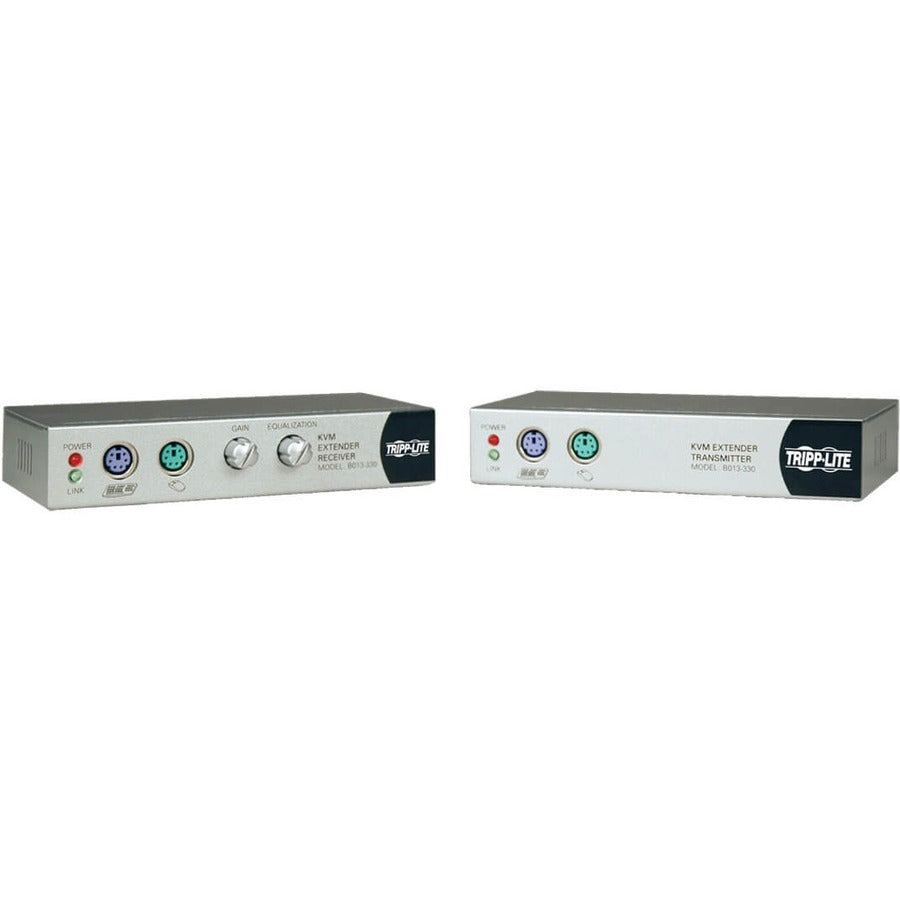 Tripp Lite KVM Console Extender VGA over cat5 UTP for USB & PS/2 device - 328.08 ft Range - UXGA - 1600 x 1200 Maximum Video Resolution - 2 x Network (RJ-45) - 2 x PS/2 Port - 2 x VGA - B013-330