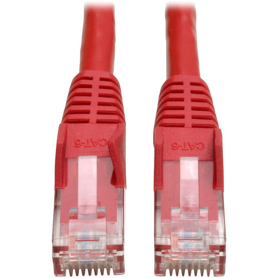 Tripp Lite 10ft Cat6 Gigabit Snagless Molded Patch Cable RJ45 M/M Red 10' - 10ft - 1 x RJ-45 Male - 1 x RJ-45 Male - Red - N201-010-RD