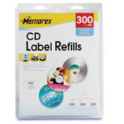 Memorex Matte CD Label - 300 / Pack - White - 00403