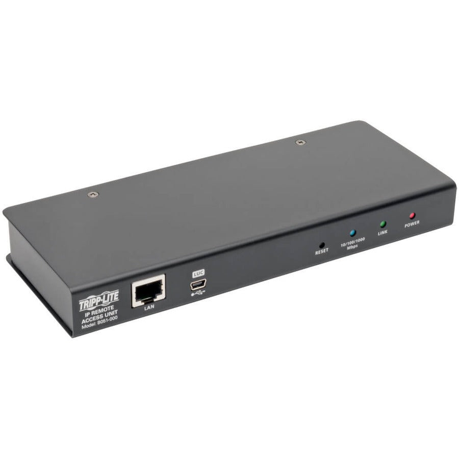 Tripp Lite KVM Server Remote Control External over IP RS-232 Port TAA GSA - 1 x 1 - 1 x Keyboard/Mouse/Video - 0U - Rack-mountable - B051-000
