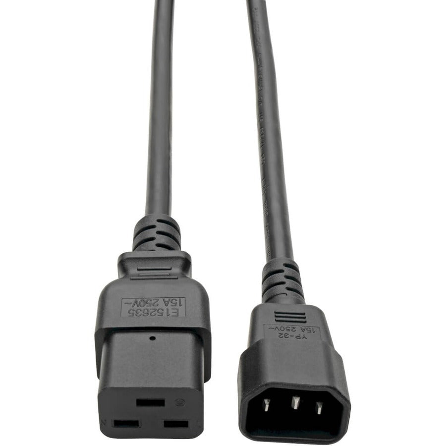 Tripp Lite 4ft Power Cord Extension Cable C19 to C14 Heavy Duty 15A 14AWG 4' - (IEC-320-C19 to IEC-320-C14) 4-ft. - P047-004