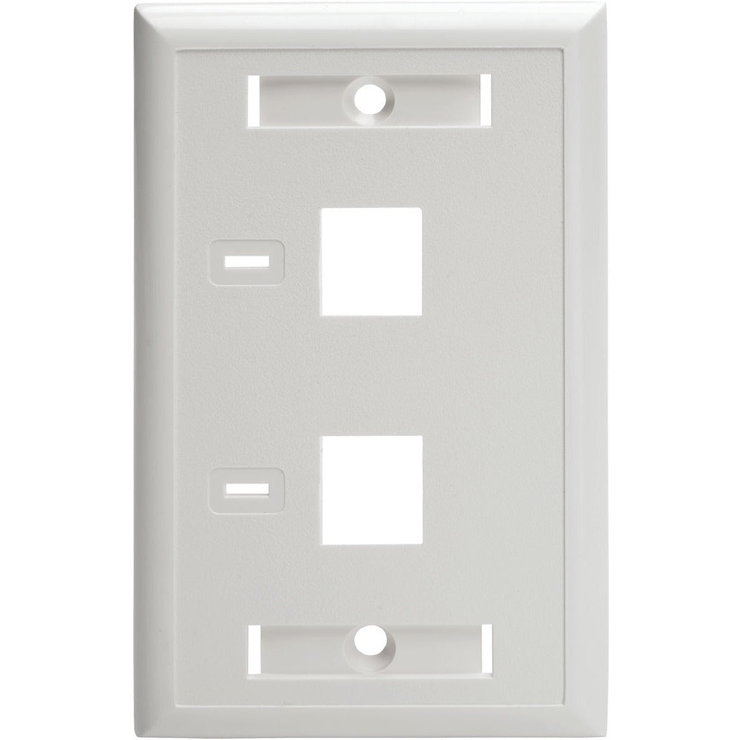 Tripp Lite 2-Port Dual Outlet RJ45 Universal Keystone Jack Face Plate TAA - White, 2-Port - N042-001-WH