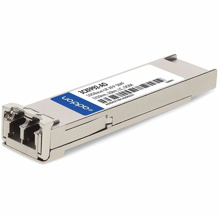 AddOn HP 3CXFP92 Compatible TAA Compliant 10GBase-LR XFP Transceiver (SMF, 1310nm, 10km, LC, DOM) - 100% compatible and guaranteed to work - 3CXFP92-AO