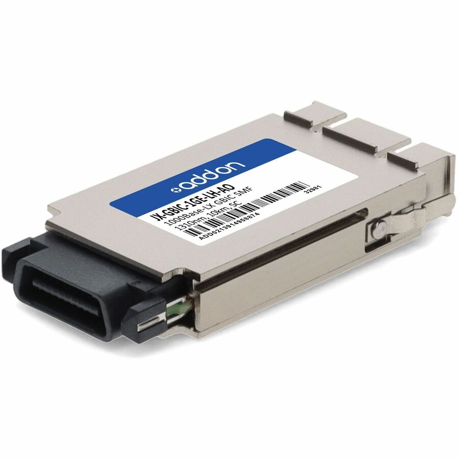 AddOn Juniper Networks JX-GBIC-1GE-LH Compatible TAA Compliant 1000Base-LX GBIC Transceiver (SMF, 1310nm, 10km, SC) - 100% compatible and guaranteed to work - JX-GBIC-1GE-LH-AO