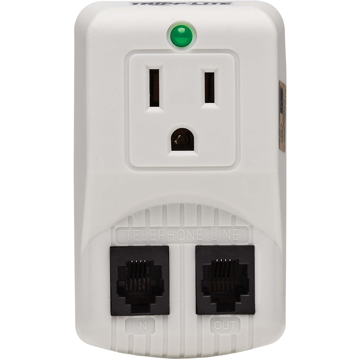 Tripp Lite Notebook Surge Protector Wallmount Direct Plug In 1 Outlet RJ11 - 1 x NEMA 5-15R - 1800 VA - 750 J - 120 V AC Input - 120 V AC Output - TRAVELCUBE
