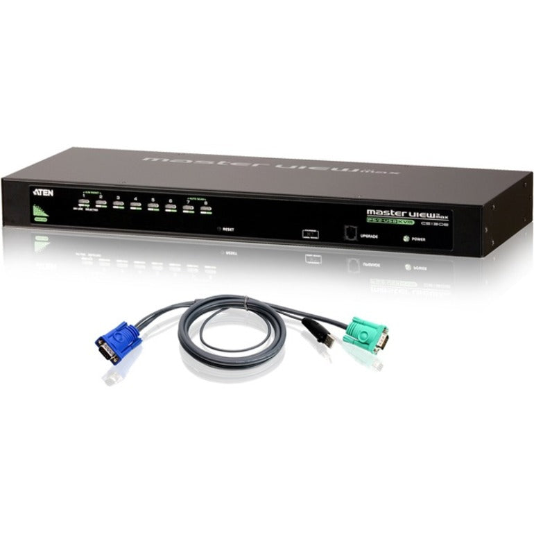 Aten CS1308KIT KVM Switch - 8 x 1 - 8 x SPHD-15 Keyboard/Mouse/Video - 1U - Rack-mountable - CS1308KIT