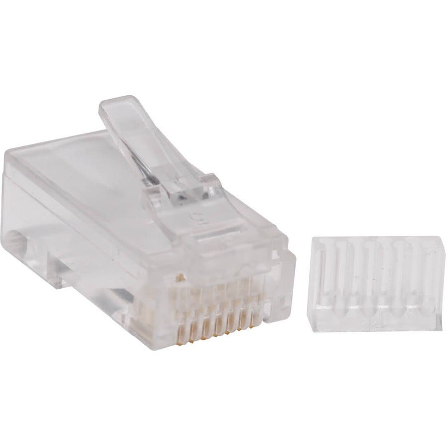 Tripp Lite 100PK Cat6 RJ45 Modular Connector Plug Load Bar Solid / Stranded - 100 Pack - 1 x RJ-45 Network Male - White - TAA Compliant - N230-100