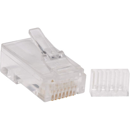 Tripp Lite 100PK Cat6 RJ45 Modular Connector Plug Load Bar Solid / Stranded - 100 Pack - 1 x RJ-45 Network Male - White - TAA Compliant - N230-100