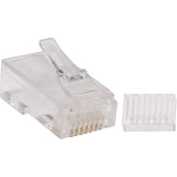 Tripp Lite 100PK Cat6 RJ45 Modular Connector Plug Load Bar Solid / Stranded - 100 Pack - 1 x RJ-45 Network Male - White - TAA Compliant - N230-100