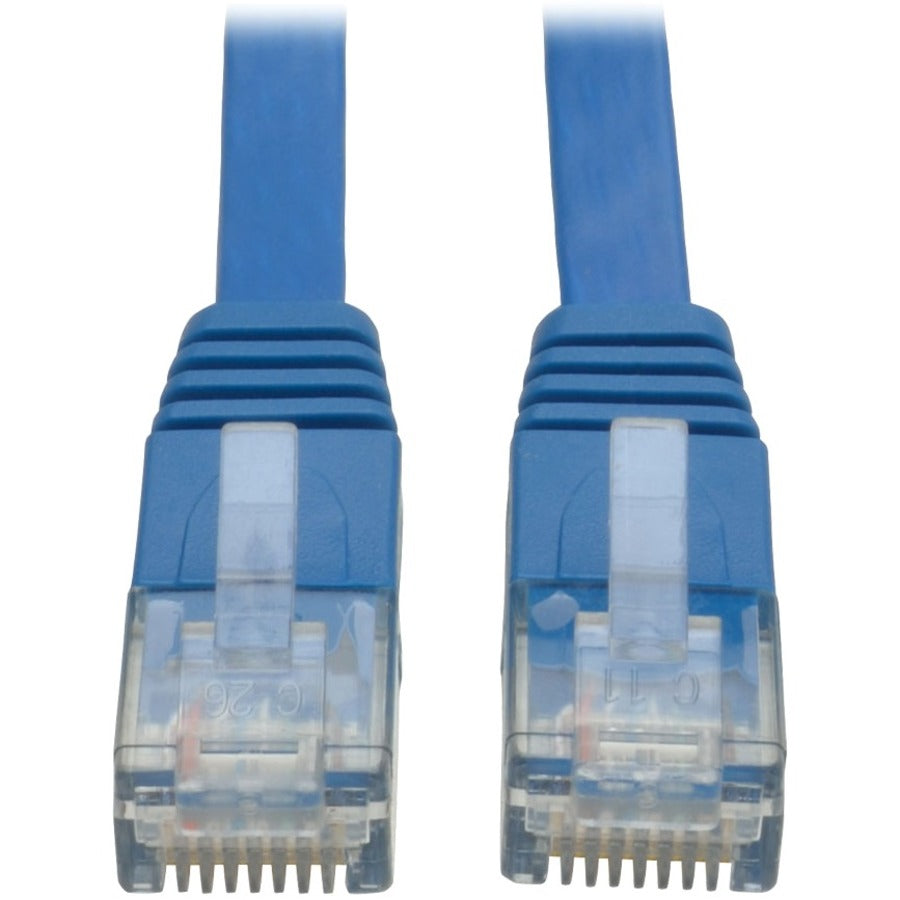 Tripp Lite 25ft Cat6 Gigabit Snagless Molded Flat Patch Cable RJ45 Blue 25' - Category 6 - 25ft - 1 x RJ-45 Male Network - 1 x RJ-45 Male Network - Blue - N201-025-BL-FL