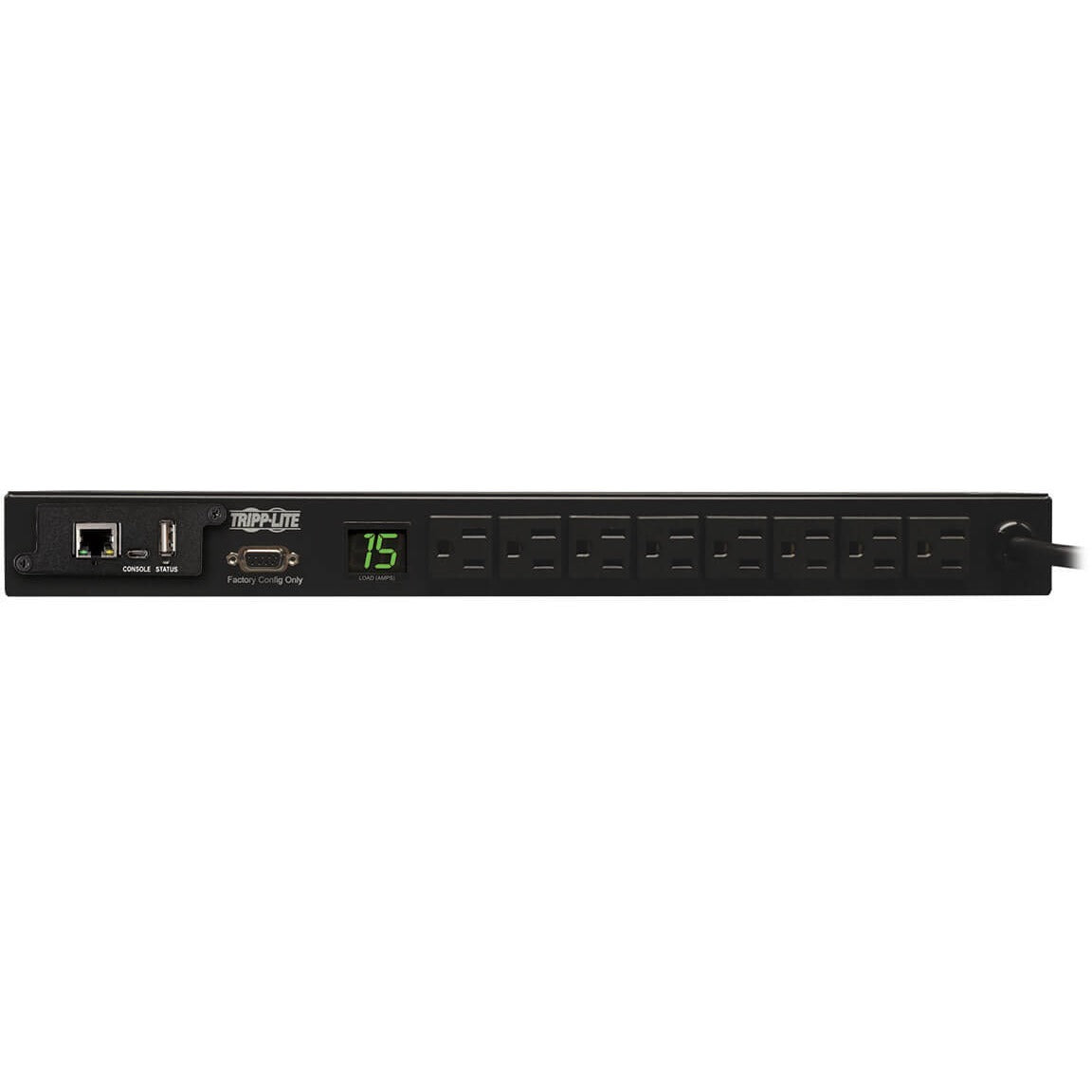 Tripp Lite PDU Monitored 120V 15A 5-15R 8 Outlet 5-15P Horizontal 1URM - 8 x NEMA 5-15R - 1U Horizontal Rackmount - PDUMNH15