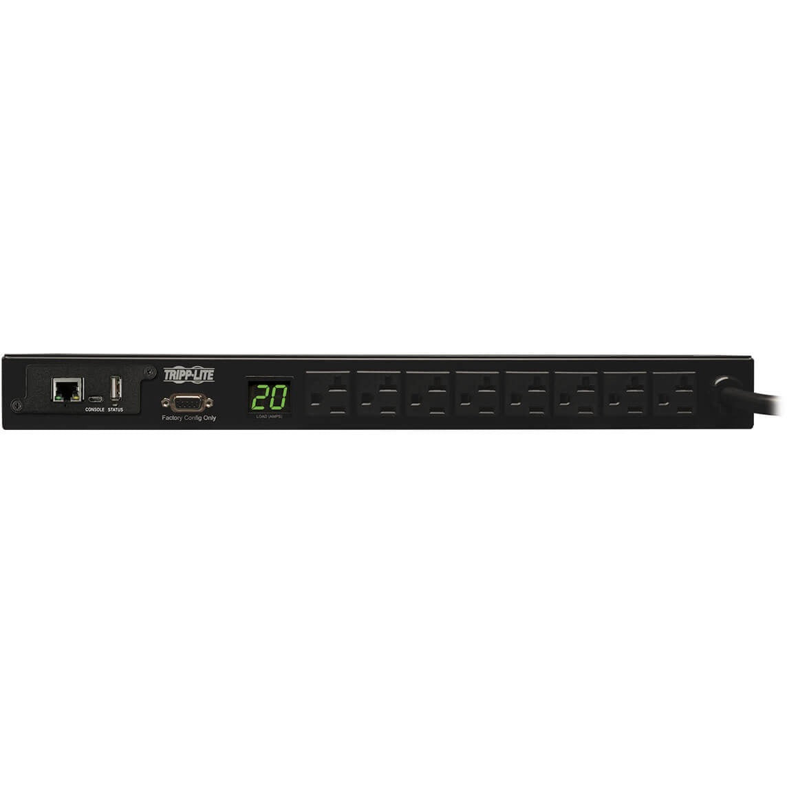 Tripp Lite PDU Monitored 120V 20A 5-15/20R 8 Outlet L5-20P Horizontal 1URM TAA - 16 x NEMA 5-15/20R - 1U Horizontal Rackmount - PDUMNH20