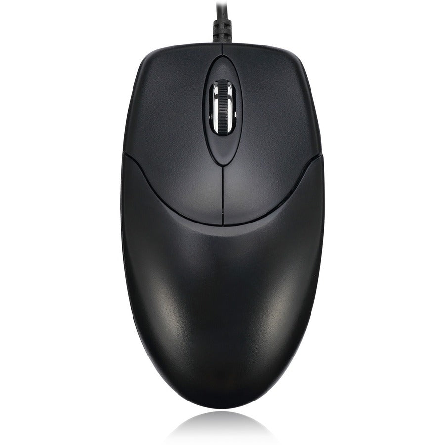 Adesso 3 Button Desktop Optical Scroll Mouse (PS/2) - Optical - Cable - Black - PS/2 - 1200 dpi - Scroll Wheel - 3 Button(s) - Symmetrical - HC-3003PS