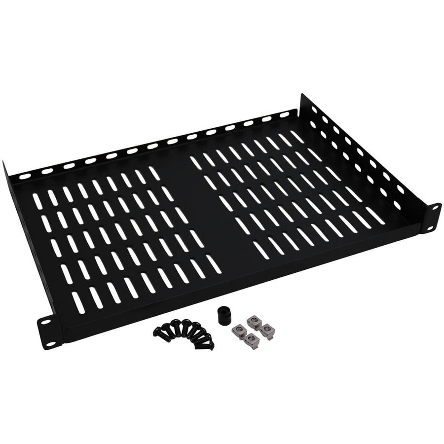 Tripp Lite Rack Enclosure Cabinet Cantilever Fixed Shelf 40lb Capacity 1URM - 1U Rack Height - Black - Cold-rolled Steel (CRS) - 40 lb Maximum Weight Capacity - SRSHELF2P1U
