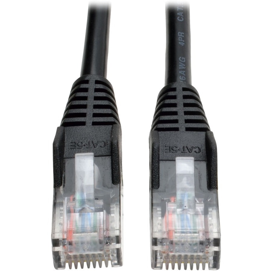 Tripp Lite 30ft Cat5e / Cat5 Snagless Molded Patch Cable RJ45 M/M Black 30' - Category 5e - 30ft - 1 x RJ-45 Male Network - 1 x RJ-45 Male Network - Black - N001-030-BK