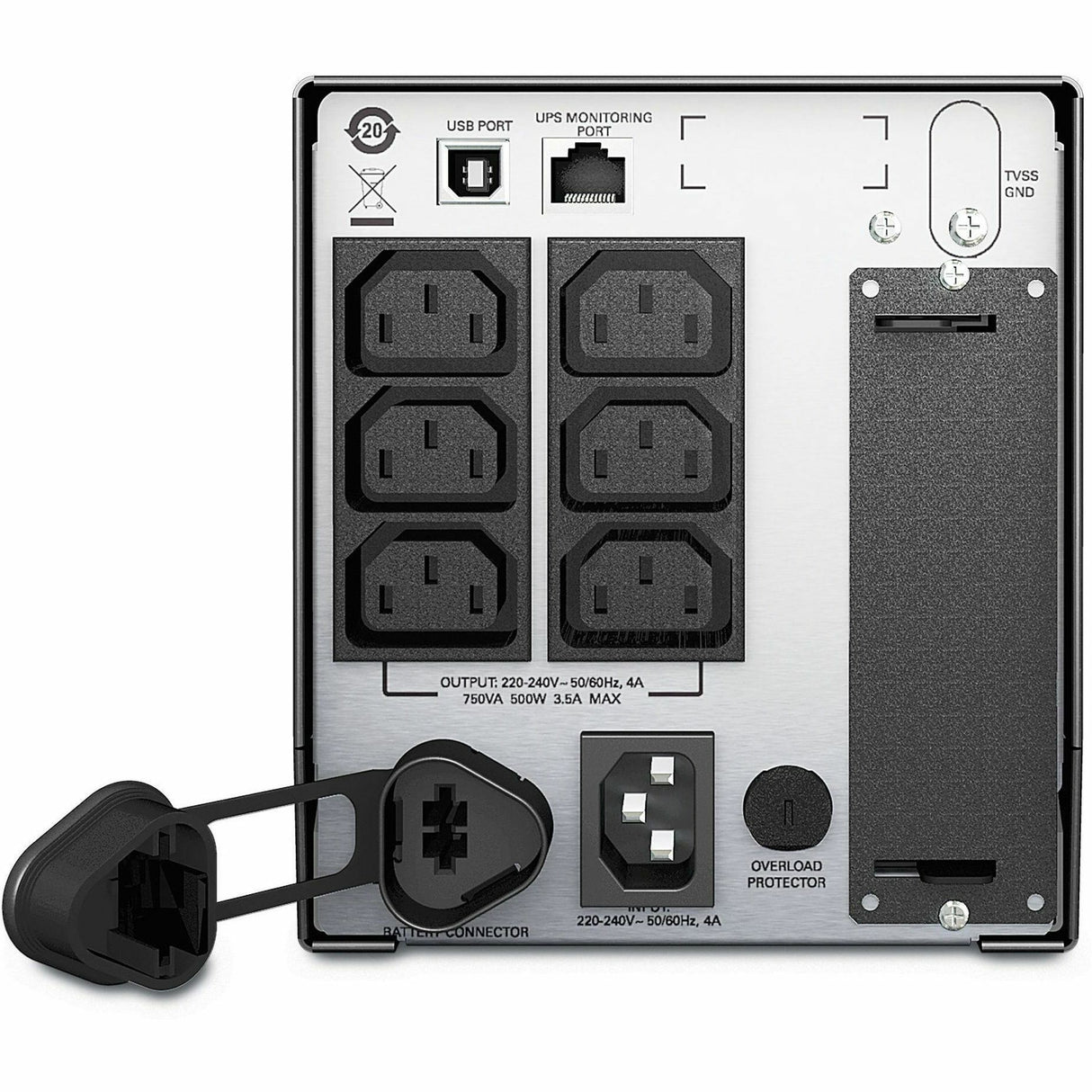 APC by Schneider Electric Smart-UPS SMT750I 750 VA Tower UPS - Tower - 5 Minute Stand-by - 230 V AC Output - SMT750I