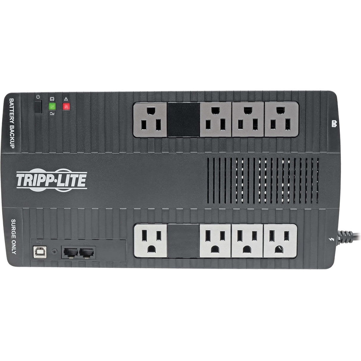 Tripp Lite UPS 700VA 350W Desktop Battery Back Up AVR Compact 120V USB RJ11 50/60Hz - Desktop - 2 Minute Stand-by - 110 V AC Input - 120 V AC Output - 8 x NEMA 5-15R - AVR700U