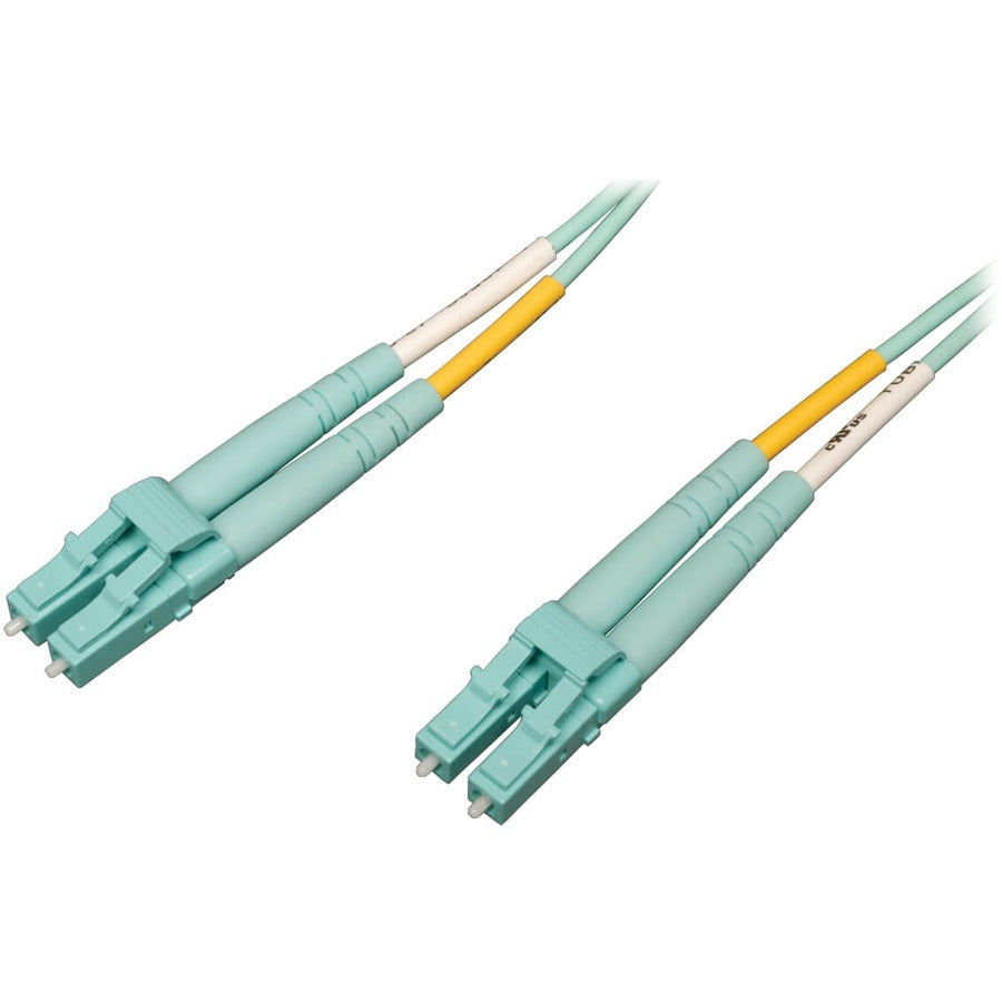 Tripp Lite 1M 10Gb/100Gb Duplex Multimode 50/125 OM4 Fiber Cable LC/LC Aqua - LSZH Fiber Patch Cable (LC/LC) - Aqua, 1M (3-ft.) - N820-01M-OM4