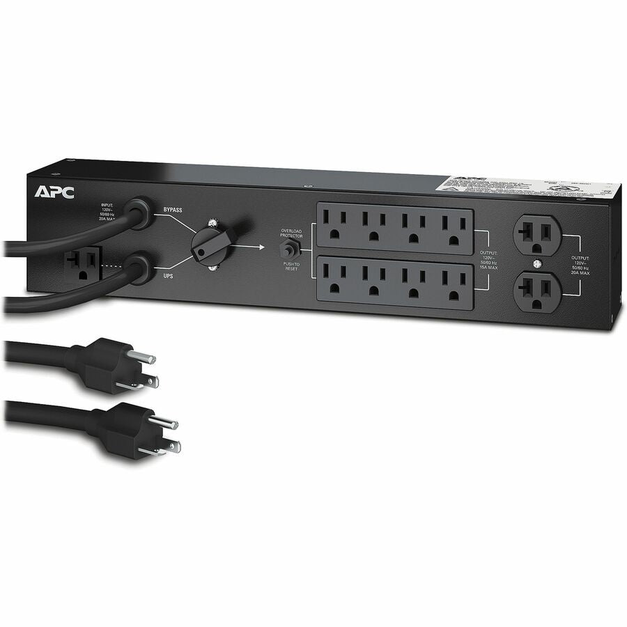 APC by Schneider Electric 8-Outlets 2.2kVA PDU - NEMA 5-20P - 2 x NEMA 5-20R, 6 x NEMA 5-15R - 120 V AC - 2200 W - Rack-mountable - SBP2200RM