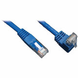 Tripp Lite 3ft Cat6 Gigabit Molded Patch Cable RJ45 Right Angle Up to Straight M/M Blue 3' - Category 6 for Network Device - 3ft - 1 x RJ-45 Male Network - 1 x RJ-45 Male Network - Blue - N204-003-BL-UP