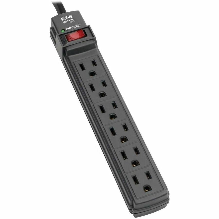 Tripp Lite Surge Protector Power Strip 6 Outlet 6' Cord 360 Joules Black - 6 x NEMA 5-15R - 1875 VA - 360 J - 125 V AC Input - 125 V AC Output - TLP6B