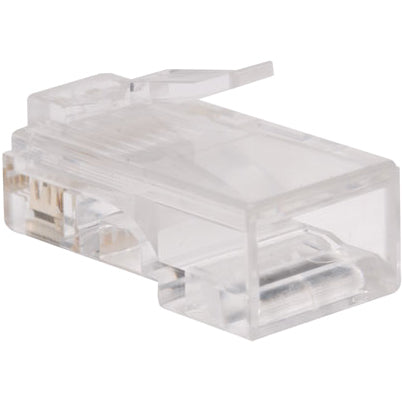 Tripp Lite RJ45 for Flat Solid / Standard Conductor 4-Pair Cat5e Cat5 Cable 100 Pack - 100 Pack - 1 x RJ-45 Network Male - N030-100-FL