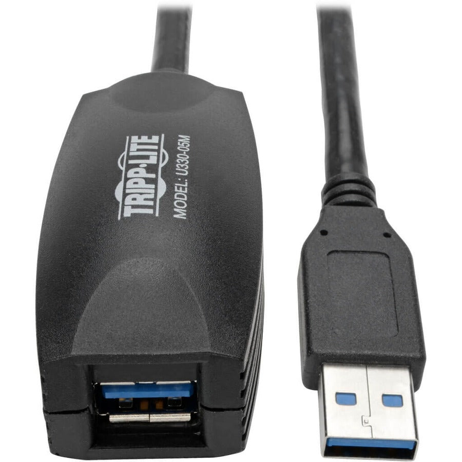 Tripp Lite 5M USB 3.0 SuperSpeed Active Extension Repeater Cable A M/F 16ft 5 Meter - USB - Extension Cable - 16.40 ft - 1 x Type A Male USB - 1 x Type A Female USB - Gray - U330-05M