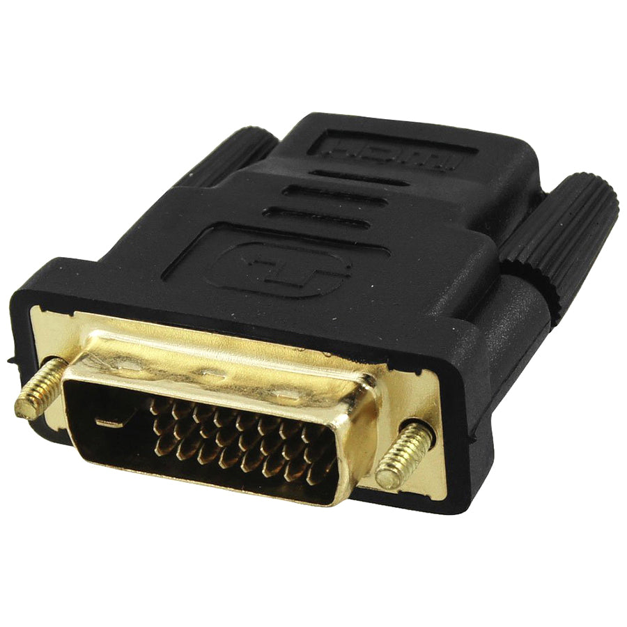 4XEM DVI-D Male To HDMI Female Adapter - 1 Pack - 1 x 25-pin DVI-D Digital Video Male - 1 x 19-pin HDMI Digital Audio/Video Female - 1920 x 1200 Supported - Nickel, Gold Connector - Black - 4XHDMIDVIFMA